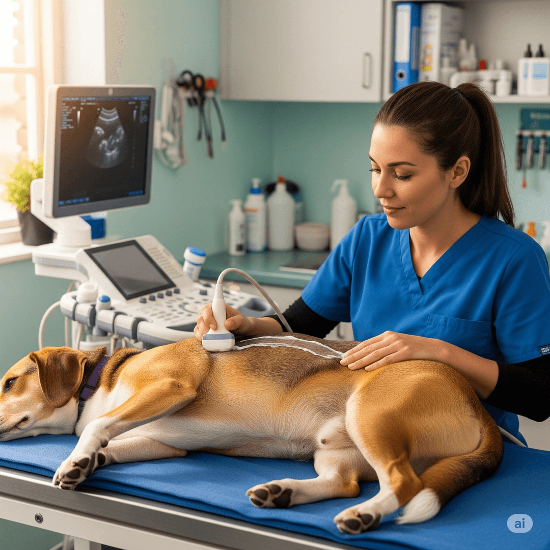 Tierärztin am Mikroskop